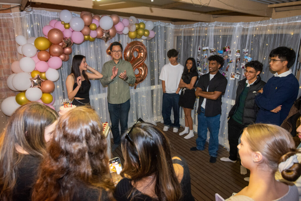 teen girl birthday party father gives speech