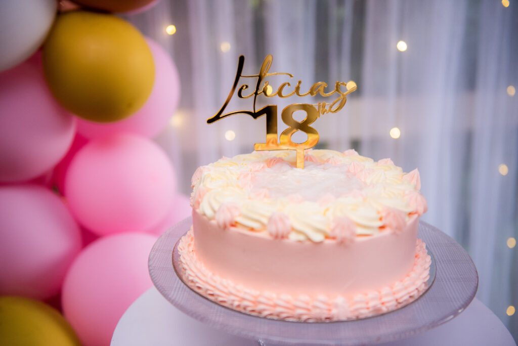 teen girl birthday party close up image of cake